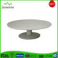 9.8" natural white marble deluxe cake stand